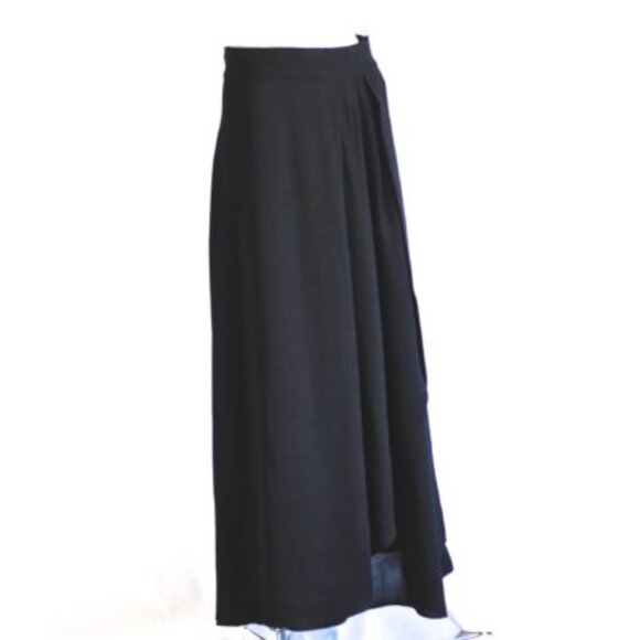Dresses & Skirts - 1940's Layered Crepe Black Maxi Skirt - Canada